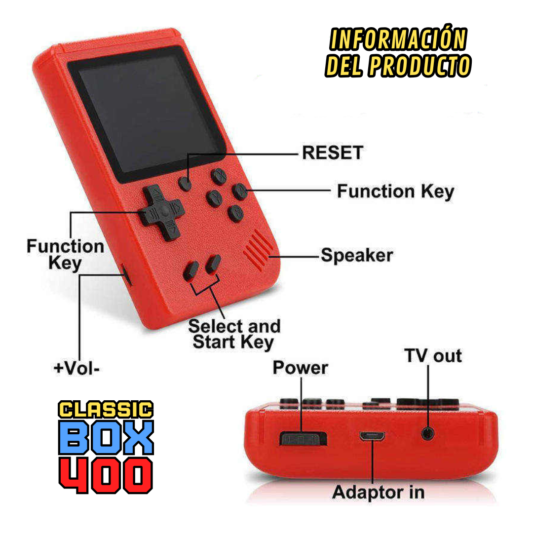 Mini Consola RETRO con 400 Juegos